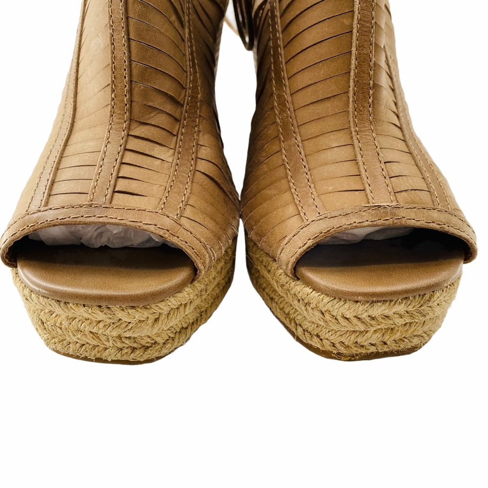 Lucky Brand Laceey Leather Wedge Peep Toe Sandal - Picture 10 of 15